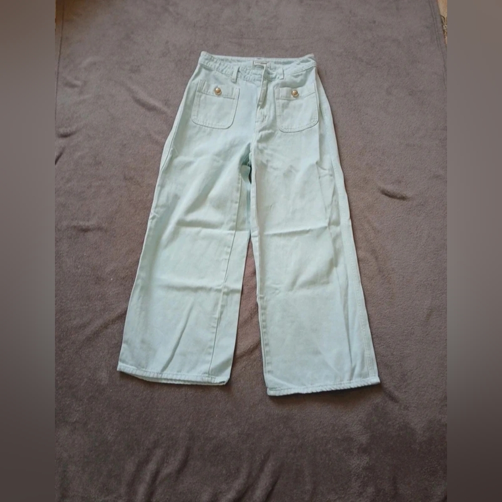 Light Blue Wide-Leg Pants